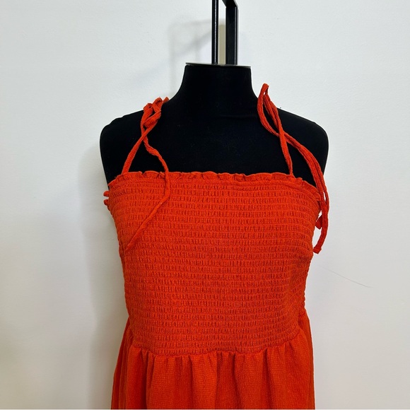 ◾️3/$25 H&M Tie Shoulder Strap Smocked MIDI Dress - Picture 7 of 13